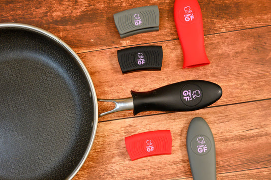 Black Simply GF Silicone Pot and Pan Handle Covers – 4-Piece Set for Safer, Smarter Cooking
