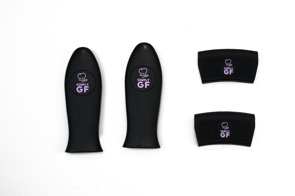 Black Simply GF Silicone Pot and Pan Handle Covers – 4-Piece Set for Safer, Smarter Cooking