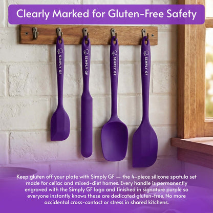 4-Piece Silicone Spatula Set – Simply GF Dedicated Gluten-Free Kitchen Tools