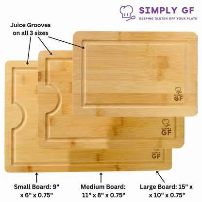 8-Piece Bamboo Cutting Board & Utensil Set – Simply GF Dedicated Gluten-Free Kitchen Tools for Safe Food Prep