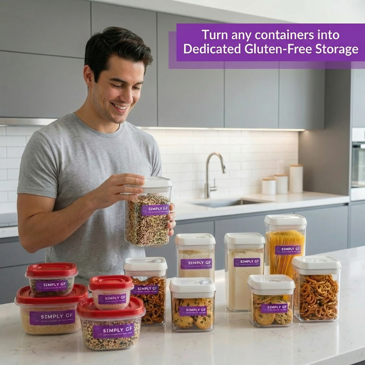 Dishwasher Safe Gluten-Free Container Labels – Food Storage (29-Pack)