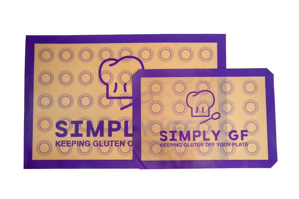 Simply GF Silicone Baking Mats – 2 Pack (Large & Small), Gluten-Free Marked, Reusable Non-Stick, Eco-Friendly
