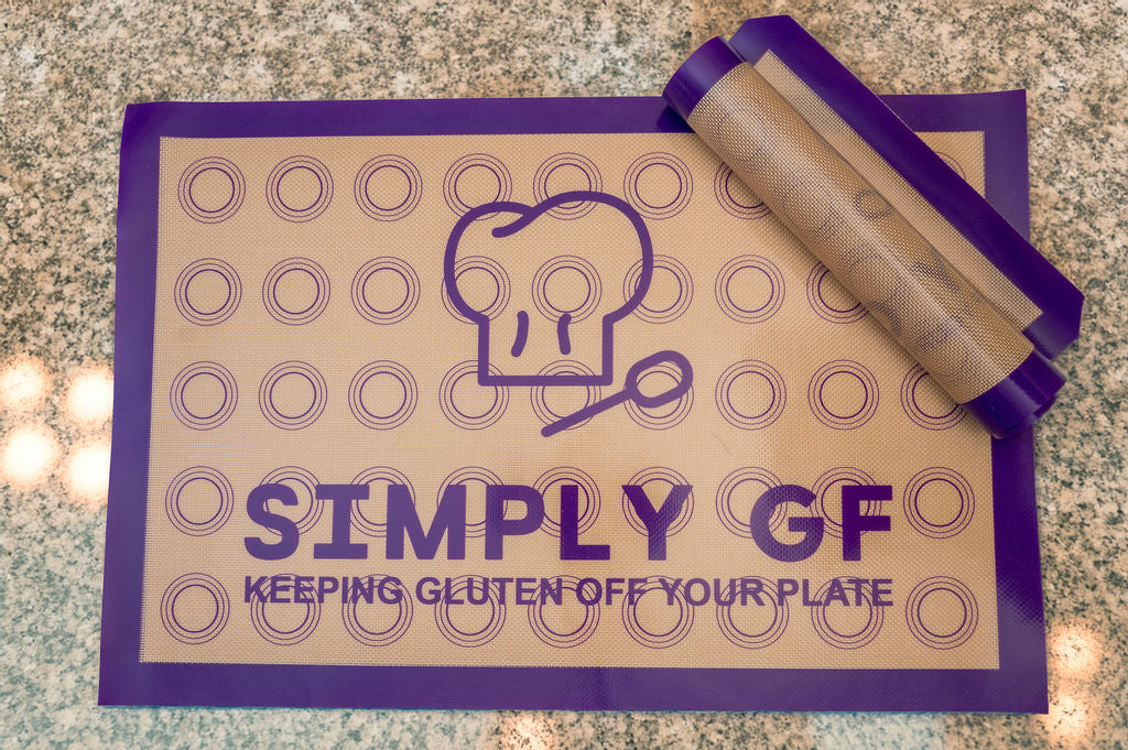 Simply GF Silicone Baking Mats – 2 Pack (Large & Small), Gluten-Free Marked, Reusable Non-Stick, Eco-Friendly