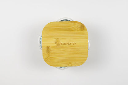 Set of 4 Glass & Bamboo Food Storage Containers – Gluten-Free Safe, Plastic-Free Freshness