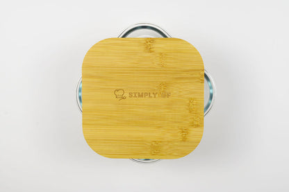 Set of 4 Glass & Bamboo Food Storage Containers – Gluten-Free Safe, Plastic-Free Freshness
