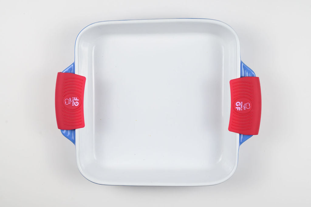 Red Simply GF Silicone Pot and Pan Handle Covers – 4-Piece Set for Safer, Smarter Cooking