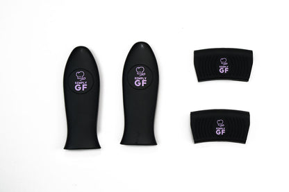 Black Simply GF Silicone Pot and Pan Handle Covers – 4-Piece Set for Safer, Smarter Cooking