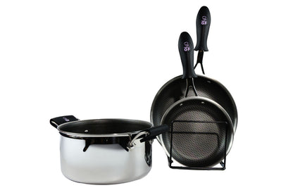 Black Simply GF Silicone Pot and Pan Handle Covers – 4-Piece Set for Safer, Smarter Cooking