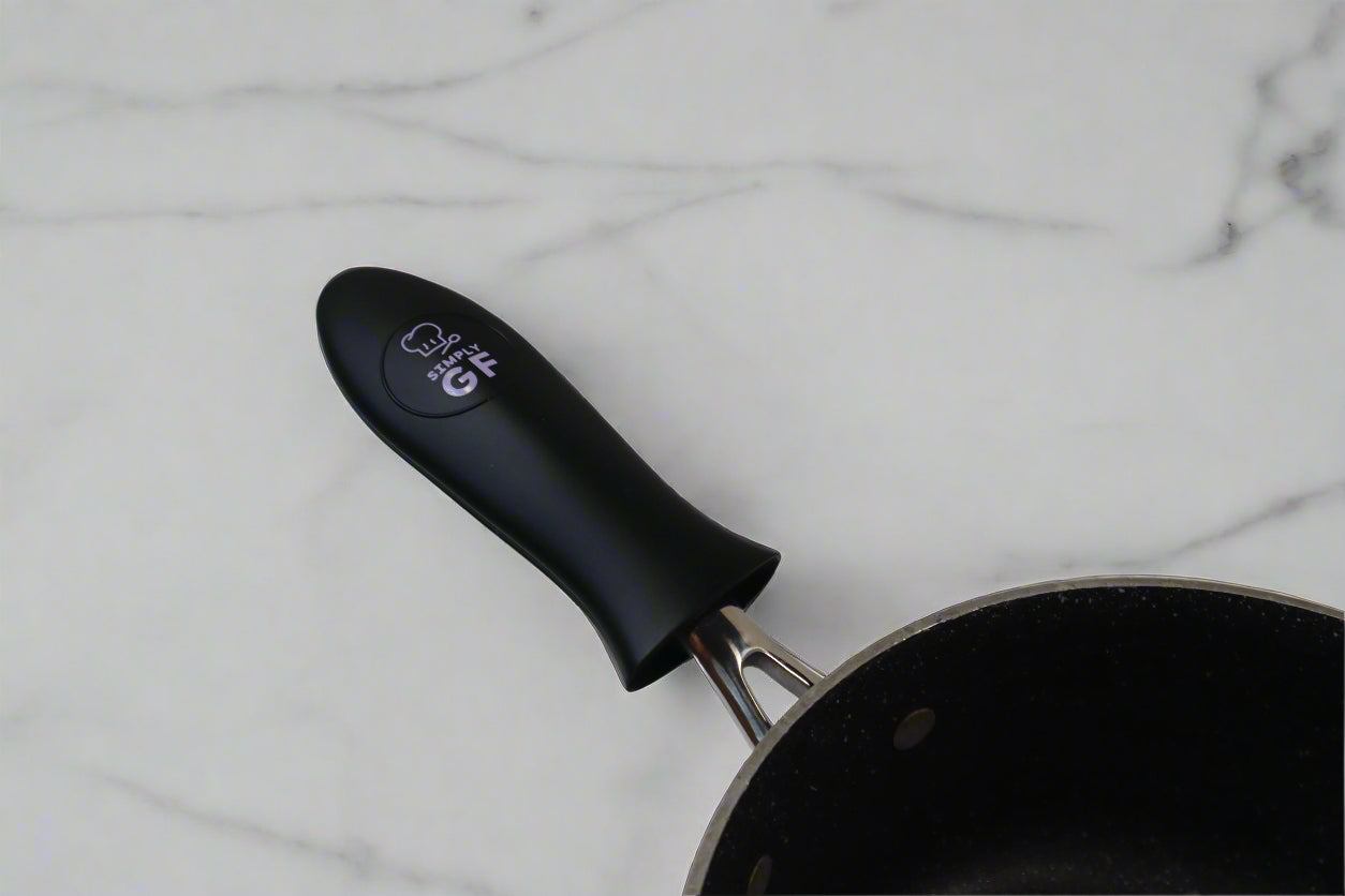 Black Simply GF Silicone Pot and Pan Handle Covers – 4-Piece Set for Safer, Smarter Cooking