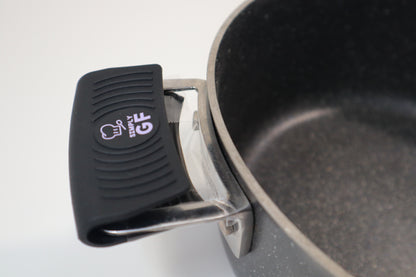 Black Simply GF Silicone Pot and Pan Handle Covers – 4-Piece Set for Safer, Smarter Cooking