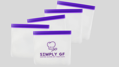 Simply GF – Reusable Quart-Size Food Storage Bags (5-Pack) | Clearly Marked Gluten-Free