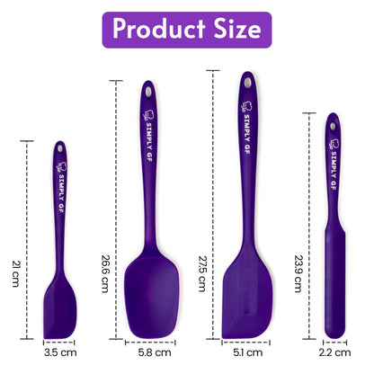 4-Piece Silicone Spatula Set – Simply GF Dedicated Gluten-Free Kitchen Tools