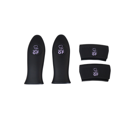 Black Simply GF Silicone Pot and Pan Handle Covers – 4-Piece Set for Safer, Smarter Cooking